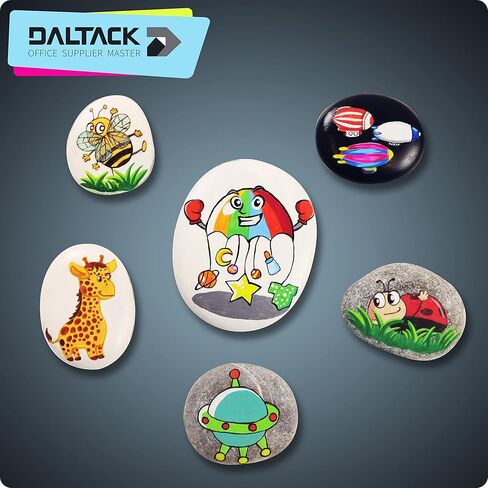 30 قطعة صخور كبيرة للرسم، صخور نهرية طبيعية، صخور نهرية مسطحة، أحجار مقاس 2-3 بوصات من DALTACK in Kuwait