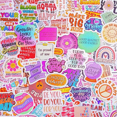 300 Glitter Positive Affirmation Stickers by Puraesla, Stress Relief Motivational Sticker Pack, Encouraging Quotes, Confidence, Inspirational Mindset for Laptop, Water Bottles, Classroom,Vision Board in Saudi Arabia