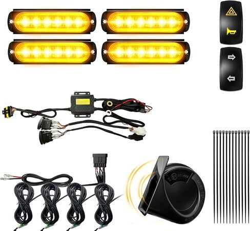 Universal UTV Turn Signal Kit with Horn 110dB, Plug&Play Street Legal UTV Blinker Kit with Rocker Switch&Hazard, Auto-Off Function, IP67 Waterproof, Compatible with Polaris, Can-Am,SXS in Saudi Arabia
