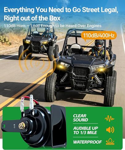 Universal UTV Turn Signal Kit with Horn 110dB, Plug&Play Street Legal UTV Blinker Kit with Rocker Switch&Hazard, Auto-Off Function, IP67 Waterproof, Compatible with Polaris, Can-Am,SXS in Saudi Arabia