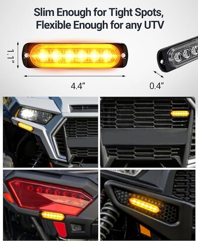 Universal UTV Turn Signal Kit with Horn 110dB, Plug&Play Street Legal UTV Blinker Kit with Rocker Switch&Hazard, Auto-Off Function, IP67 Waterproof, Compatible with Polaris, Can-Am,SXS in Saudi Arabia