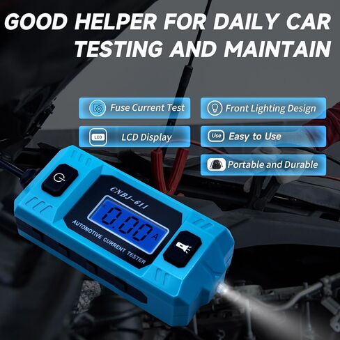 Automotive Circuit Fault Tester Car Fuse Tester 20A 48V High-Precision Automotive Current Tester Portable Car Fuse Checker with LCD Display, Front Lighting(Not Include Battery) in Saudi Arabia