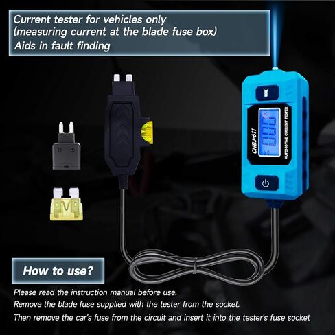 Automotive Circuit Fault Tester Car Fuse Tester 20A 48V High-Precision Automotive Current Tester Portable Car Fuse Checker with LCD Display, Front Lighting(Not Include Battery) in Saudi Arabia