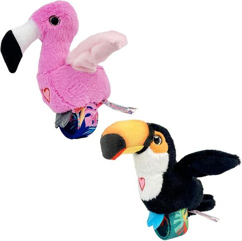Birds 2 Pack - Toucan & Flamingo - Slap Bracelet Interactive Plush Toy Birds, They Chat-Sing-Mimic Each Other, Flap Wings, Kids 3+ in Saudi Arabia