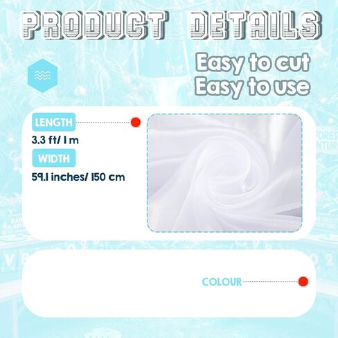 Newwiee 16.4 x 4.92 ft VBS 2026 Backdrop Rainforest Decorations Waterfall Landscaping Kit White Organza and Blue Iridescent Sheer Fabric for Vacation Bible School Photo Props Party Decoration in Saudi Arabia