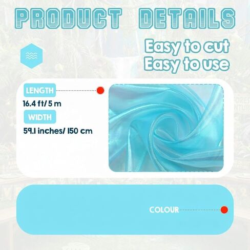 Newwiee 16.4 x 4.92 ft VBS 2026 Backdrop Rainforest Decorations Waterfall Landscaping Kit White Organza and Blue Iridescent Sheer Fabric for Vacation Bible School Photo Props Party Decoration in Saudi Arabia