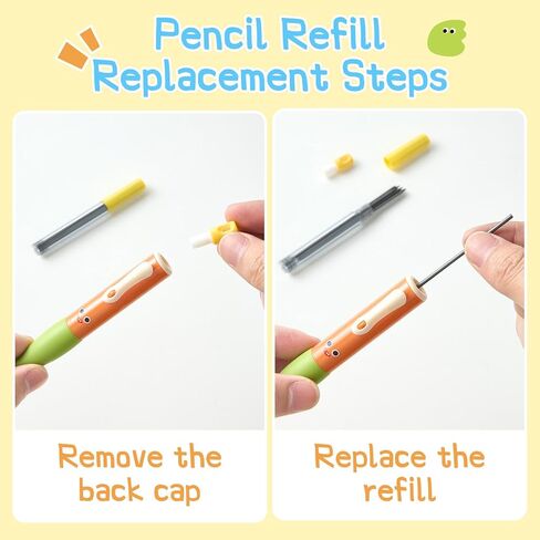 Thick Mechanical Pencil for Kids, Smile Handwriting Pencil with Non-Slip Grip & 2.0mm HB Lead, Break-Resistant, 8 Pack Includes 96 Refills #2, Sharpener & Eraser in Saudi Arabia