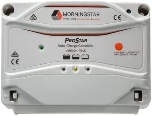 Morningstar Prostar 40A MPPT Solar Charge Controller (PS-MPPT-40) - Solar Panel Regulator, Supports 12V/24V LA/Lithium Batteries, LVD/Lighting Control, HazLoc Rated, Low Noise - Designed in The USA in Saudi Arabia