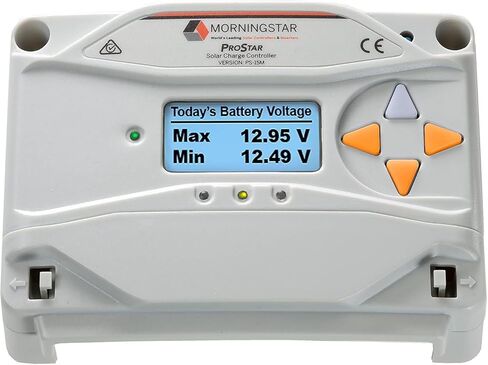 وحدة التحكم بالشحن بالطاقة الشمسية Morningstar Prostar 40A MPPT (PS-MPPT-40) - منظم الألواح الشمسية، يدعم بطاريات LA/ليثيوم 12 فولت/24 فولت، التحكم في الإضاءة/LVD، تصنيف HazLoc، ضوضاء منخفضة - مصمم في الولايات المتحدة الأمريكية in Kuwait