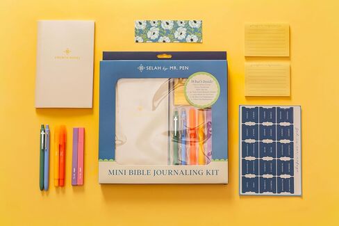Mr. Pen Selah Mini Bible Journaling Kit – Church Notes Journal, 75 Bible Tabs, Bookmark, 2 Cross Pens, 2 Gel Highlighters, 2 Chisel Tip Highlighters & PrayerSticky Notes – Bible Study Gift Set in Saudi Arabia