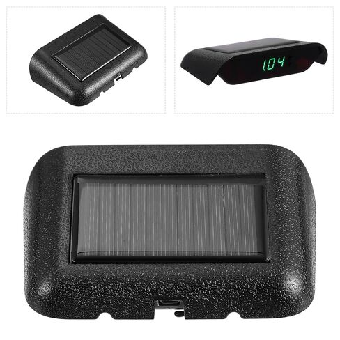 NUOBESTY High Precision Vehicle Solar Clock with Luminous Display, Digital Car Electronic Timer with Date and Temperature for Automotive Interior Use in Kuwait