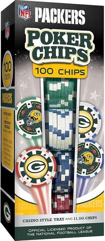 MasterPieces Game Day - NFL Green Bay Packers - 100 Piece Poker Chip Set, Casino Style in Saudi Arabia