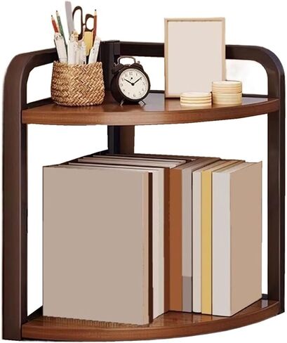 Bookcase Multi-Functional Corner Organizer Shelf Metal and Artificial Board Triangular Bookshelf Modern in Saudi Arabia
