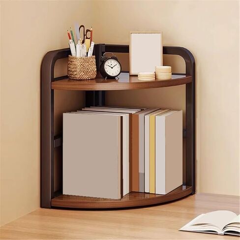 Bookcase Multi-Functional Corner Organizer Shelf Metal and Artificial Board Triangular Bookshelf Modern in Saudi Arabia