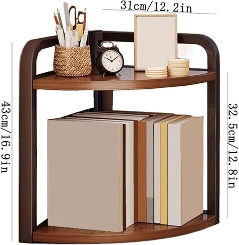Bookcase Multi-Functional Corner Organizer Shelf Metal and Artificial Board Triangular Bookshelf Modern in Saudi Arabia