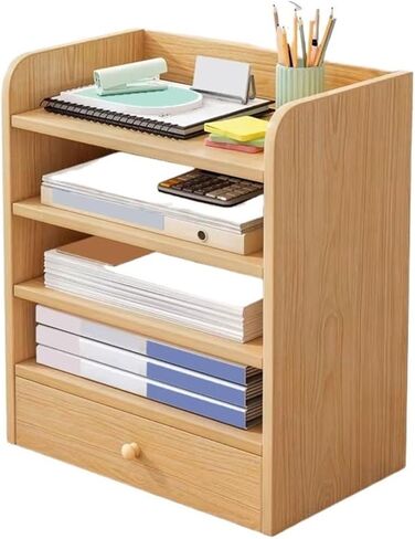 Bookcase Bookshelf with Drawer Home Tabletop Simple Open Storag Rack for Office Modern in Saudi Arabia