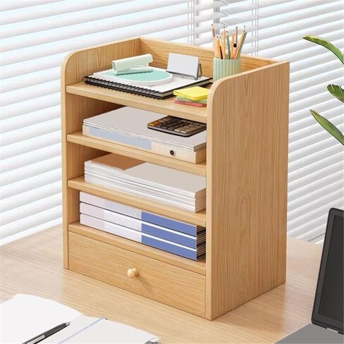 Bookcase Bookshelf with Drawer Home Tabletop Simple Open Storag Rack for Office Modern in Saudi Arabia