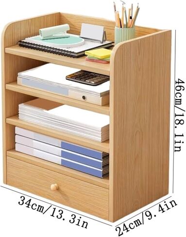 Bookcase Bookshelf with Drawer Home Tabletop Simple Open Storag Rack for Office Modern in Saudi Arabia