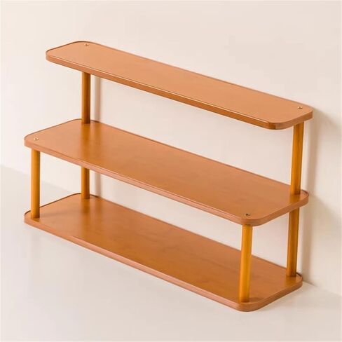 Bookcase Small Open Three-Layer Storage Rack Office Density Board Desktop Bookshelf Modern in Saudi Arabia