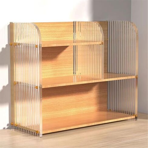 Bookcase Multi-Layer Open Acrylic Density Board Small Bookshelf Office Desktop Storage Rack Modern in Saudi Arabia