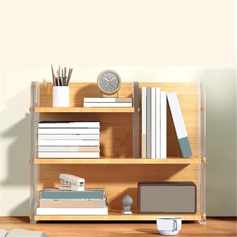Bookcase Multi-Layer Open Acrylic Density Board Small Bookshelf Office Desktop Storage Rack Modern in Saudi Arabia
