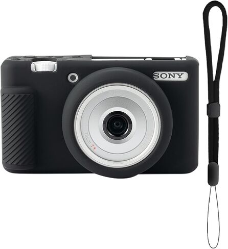 Camera Case for ZV-1F Vlog Camera, Anti-Scratch Slim Fit Soft Sleeve, ZV-1F Camera Silicone Cover with Strap Wrist for Sony ZV-1F, ZV-1 II/ZV-1M2 Digital Camera(Coffee) in Saudi Arabia