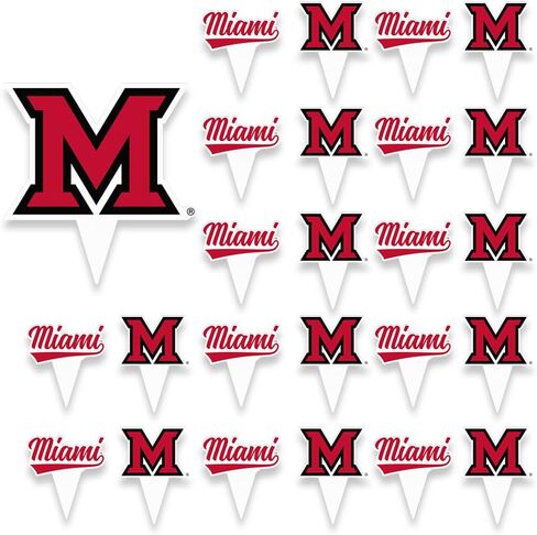 مجموعة أغطية الكب كيك وأغطية الكيك من Desert Cactus Miami University (أوهايو) - MU RedHawks 25 قطعة من لوازم حفلات الطعام والديكورات والتخرج ويوم اللعب in Kuwait