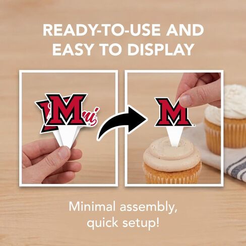 مجموعة أغطية الكب كيك وأغطية الكيك من Desert Cactus Miami University (أوهايو) - MU RedHawks 25 قطعة من لوازم حفلات الطعام والديكورات والتخرج ويوم اللعب in Kuwait