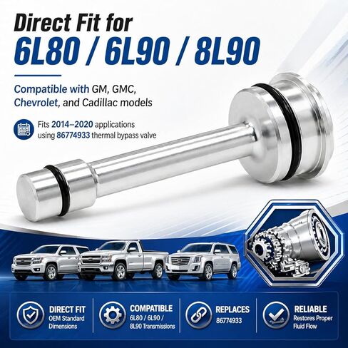 Transmission Cooler Barbell Cooler Change Hot Melt Bypass Plug Compatible with Sierra Allison Silverado 6L80 6L90 8L90 in Saudi Arabia