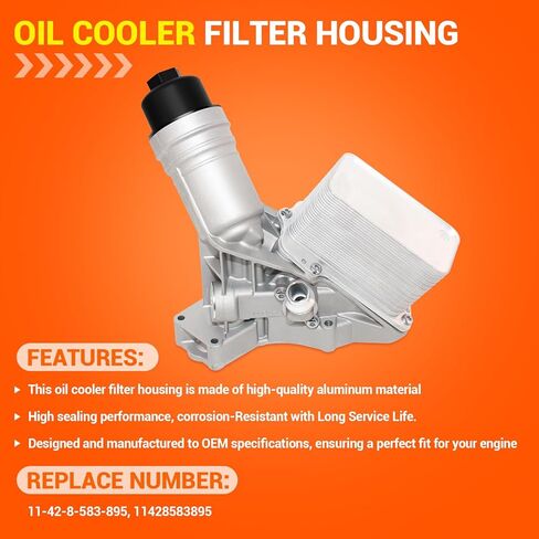 Upgraded Aluminum Oil Cooler Filter Housing Compatible with 2016-2018 BMW 340i/ 340i xDrive 2017-2020 440i/ 440i xDrive 2017-2019 540i/ 540i xDrive 2018-2019 BMW X3 3.0L Turbo 11428583895 in Saudi Arabia