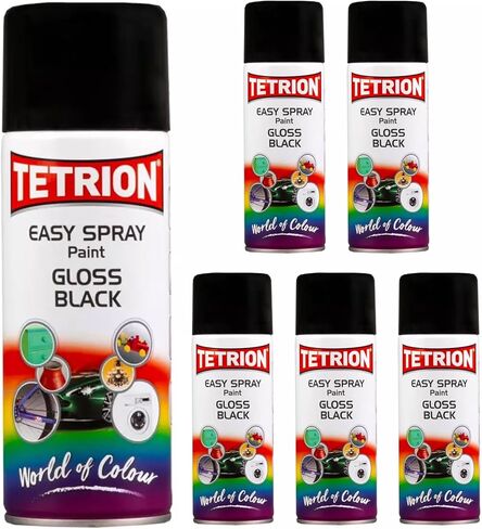 Tetrion Easy Spray Paint – Mid Blue 400ml (Pack of 6) - All-Purpose Fast Drying Acrylic Spray for Wood, Metal, Plastic, Ceramic & More, Smooth Base Coat - Indoor & Outdoor Use, 13.5 Oz in Saudi Arabia