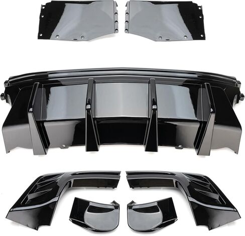 Rear Lip Bumper Diffuser Compatible with Chevy Camaro SS LT LS 2016-2024, 7PC Rear Bumper Lip Lower Protector Body Kit (Glossy Black) in Kuwait