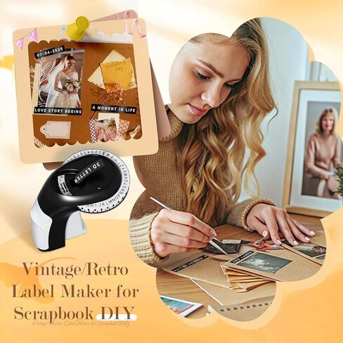 Vixic Embossing Label Maker Machine with Tapes, Junk Journal Scrapbook Supplies, Vintage Old School Embosser with 5-Roll Tape Embossed 3D Raised Letter, Retro Manual Labeler for DIY Crafts Home Office in Saudi Arabia