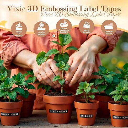 Vixic Embossing Label Maker Machine with Tapes, Junk Journal Scrapbook Supplies, Vintage Old School Embosser with 5-Roll Tape Embossed 3D Raised Letter, Retro Manual Labeler for DIY Crafts Home Office in Saudi Arabia