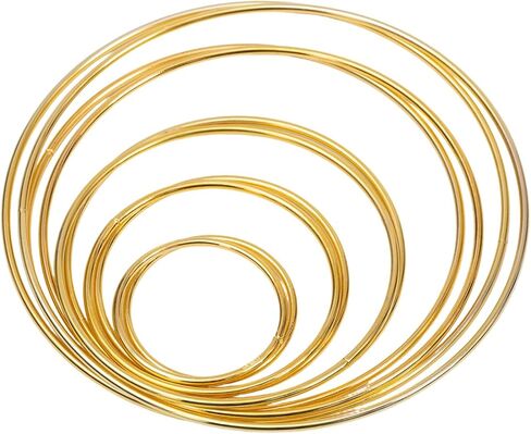 NovaPuff 10 Pack Iron Floral Hoop, Dream Catcher Rings Gold Hoop Macrame Rings, Wedding Wreath Decor for DIY Crafts/Wall Hanging in Saudi Arabia