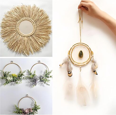 NovaPuff 10 Pack Iron Floral Hoop, Dream Catcher Rings Gold Hoop Macrame Rings, Wedding Wreath Decor for DIY Crafts/Wall Hanging in Saudi Arabia