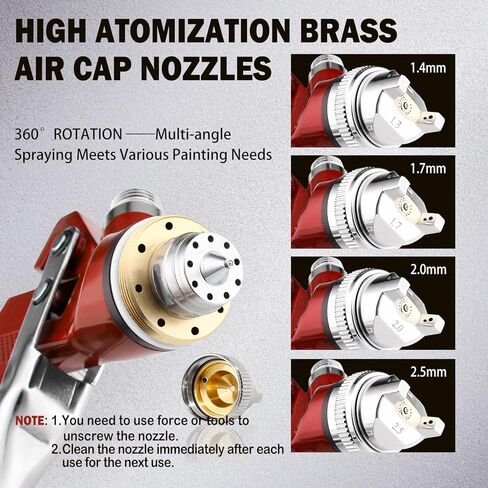HVLP Gravity Feed Spray Gun with 1.4/1.7/2.0/2.5mm, 10x 650ml Disposable Paint Cup&Air Regulator, Paint Gun Automotive for Car Paint, Primer, Clear/Top Coat & Touch-Up (Red) in Saudi Arabia