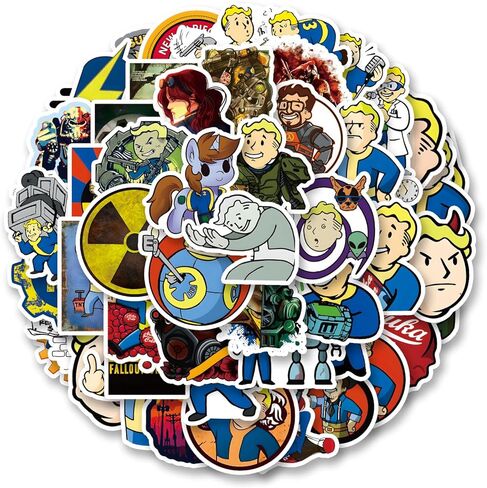 50pcs Fallout GMVAESKY Merchandise Stickers for Bottle, Laptop, Refrigerator & More in Saudi Arabia