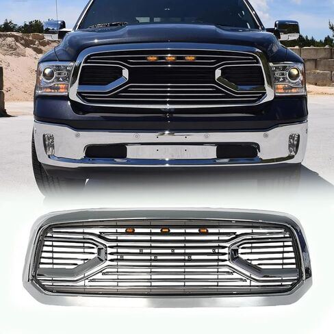 شبكة المصد الأمامي متوافقة مع شواية 2013 2014 2015 2016 2017 2018 Ram 1500، شواية بديلة لما بعد البيع مع حروف سوداء غير لامعة، طراز محدود in Kuwait