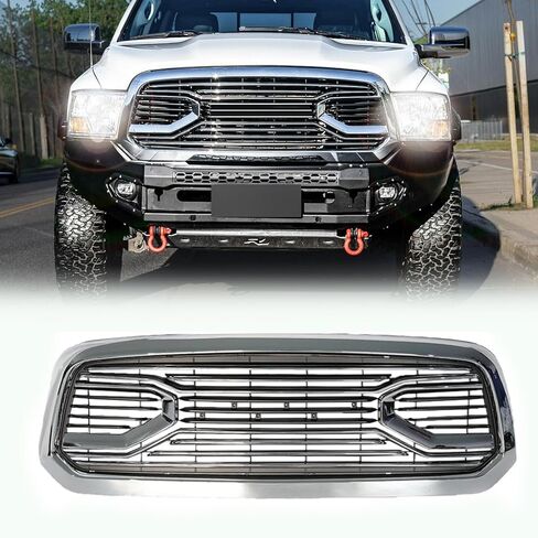 شبكة المصد الأمامي متوافقة مع شواية 2013 2014 2015 2016 2017 2018 Ram 1500، شواية بديلة لما بعد البيع مع حروف سوداء غير لامعة، طراز محدود in Kuwait