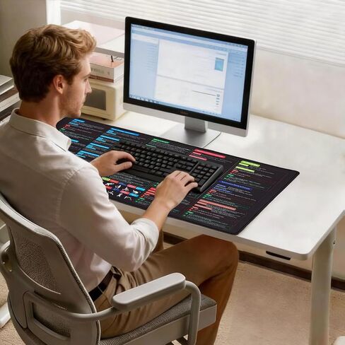 ChatGPT Prompt Cheat Sheet Desk Mat - 12x22 in Effective AI Prompts Quickstart Guide Mat for Keyboard and Mouse, ChatGPT and Copilot Frameworks Quick Reference Sheet Mouse Pad for Beginners in Saudi Arabia