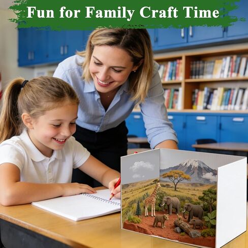 Yalumo Cardboard Diorama Box Kit, 2 Pack Diorama Box for Display, White Cardboard Project Supplies with Double Sided Tapes for DIY Crafts Toys School Projects Model Scenes, 13 x 8.7 x 8.3 Inch in Saudi Arabia