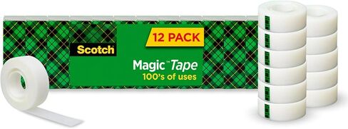 Scotch Magic Tape, Invisible, Home Office Supplies and Back to School Supplies for College and Classrooms, 12 Rolls in Saudi Arabia
