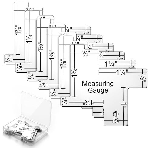 Sabary 6 Pcs 2 Inch Mini Sewing Gauge Aluminium Measuring Gauge Quilting Template Ruler Precision Sewing Tool for Quilting, DIY Crafting, Embroidery in Saudi Arabia