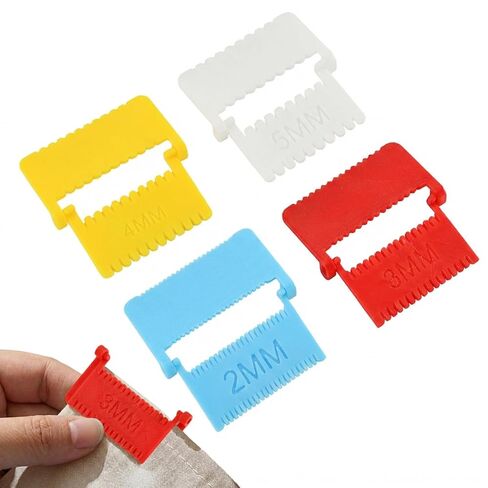 4pcs Clip-On Sewing Ruler,Hand Stitch Guide for Even Stitches,2/3/4/5mm Clip on Sewing Tool for Beginners,DIY Lockranding Tool for Precise Hemming,Quilting & Fabric Stitching in Saudi Arabia