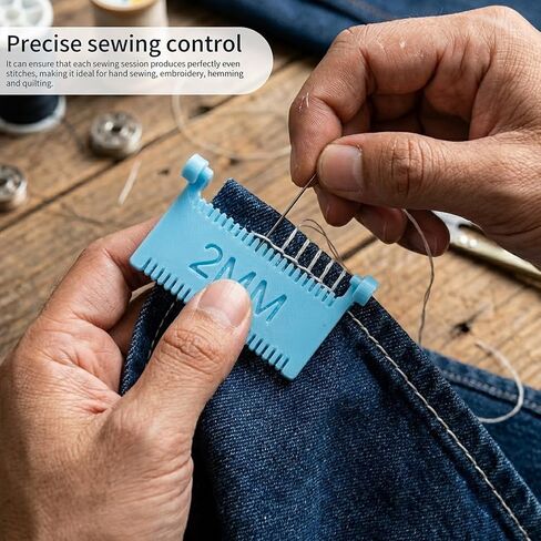 4pcs Clip-On Sewing Ruler,Hand Stitch Guide for Even Stitches,2/3/4/5mm Clip on Sewing Tool for Beginners,DIY Lockranding Tool for Precise Hemming,Quilting & Fabric Stitching in Saudi Arabia