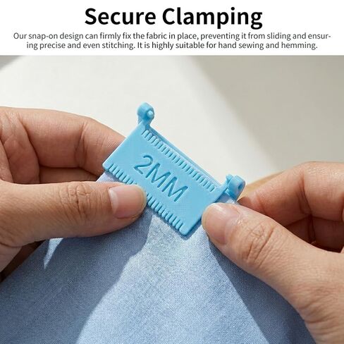 4pcs Clip-On Sewing Ruler,Hand Stitch Guide for Even Stitches,2/3/4/5mm Clip on Sewing Tool for Beginners,DIY Lockranding Tool for Precise Hemming,Quilting & Fabric Stitching in Saudi Arabia