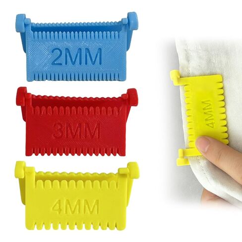 3 Pcs Clip-On Sewing Ruler, Hand Quilting Gauge for Even Stitches, Edge Stitch Lock 2mm/3mm/4mm, Hand Stitch Guide for Embroidery, Mending, Hemming in Saudi Arabia