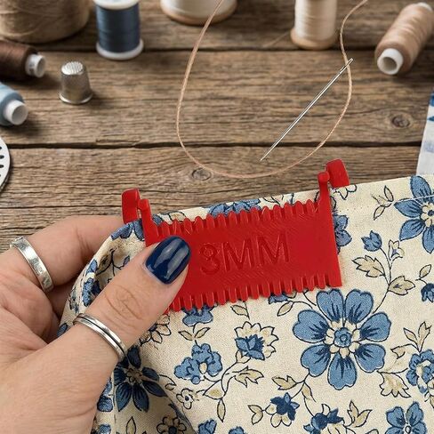 3 Pcs Clip-On Sewing Ruler, Hand Quilting Gauge for Even Stitches, Edge Stitch Lock 2mm/3mm/4mm, Hand Stitch Guide for Embroidery, Mending, Hemming in Saudi Arabia