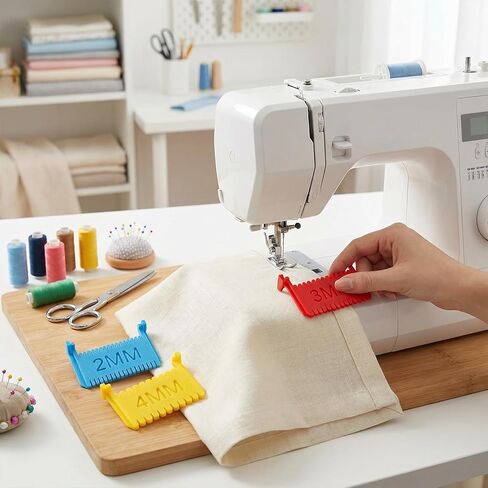 3 Pcs Clip-On Sewing Ruler, Hand Quilting Gauge for Even Stitches, Edge Stitch Lock 2mm/3mm/4mm, Hand Stitch Guide for Embroidery, Mending, Hemming in Saudi Arabia